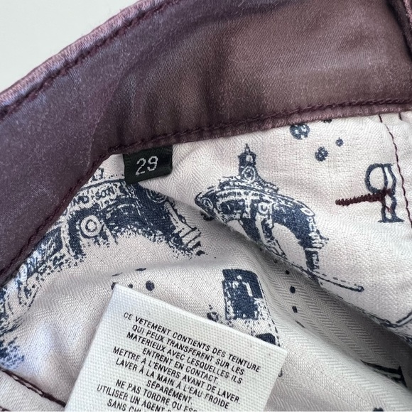 Anthro | Pilcro and the Letterpress Script Coated Lace Up Ankle Pants Wine - Picture 8 of 16